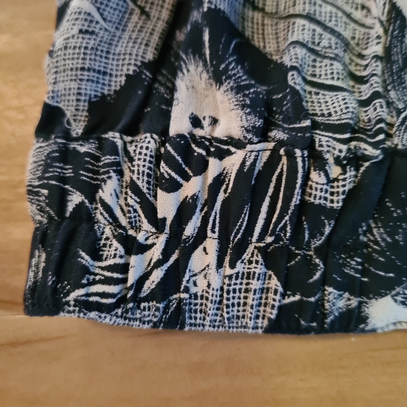 SILK ROAD 14 Light Brown Black Floral Sides Hems Slits 100% Silk Maxi Midi Skirt - Picture 3 of 7